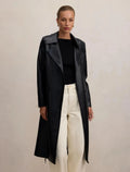 Faux Leather Trench Coat