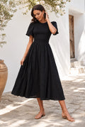 Women's black midi dress