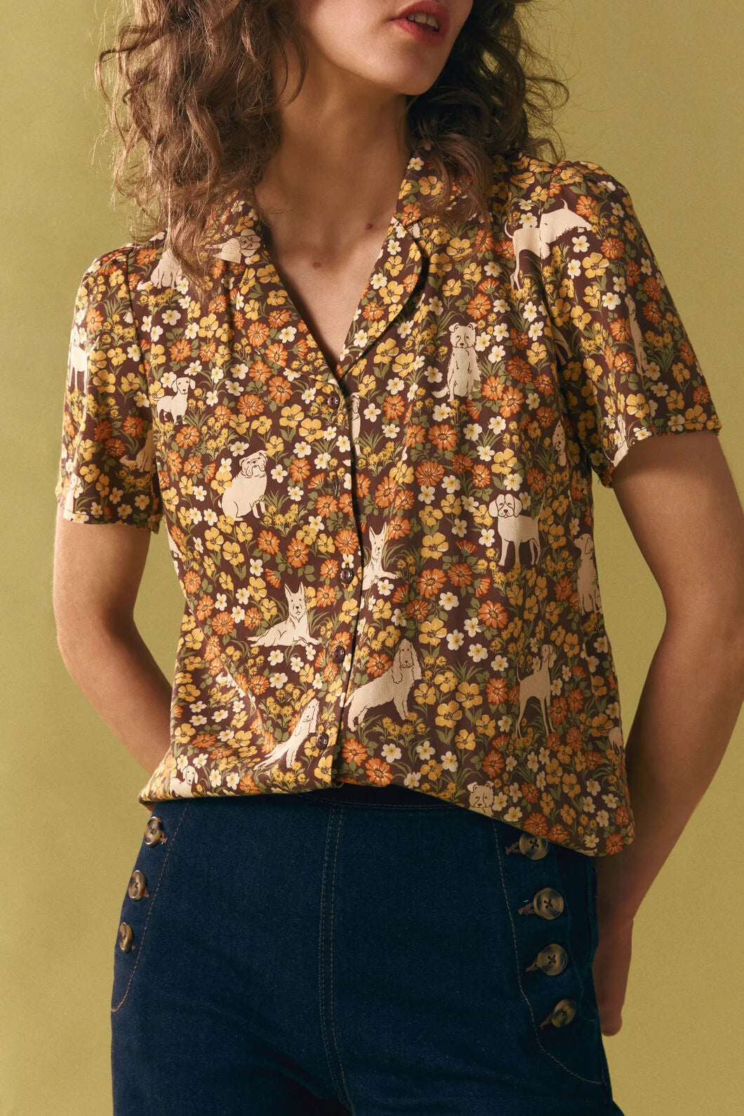 Dogs & Flowers Spring Shirt