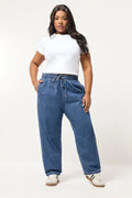 Curve Blue Straight Leg Jeans