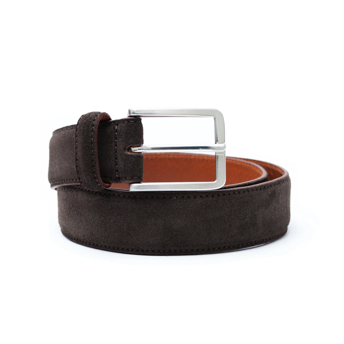 Men's Brown Suede Leather Belt